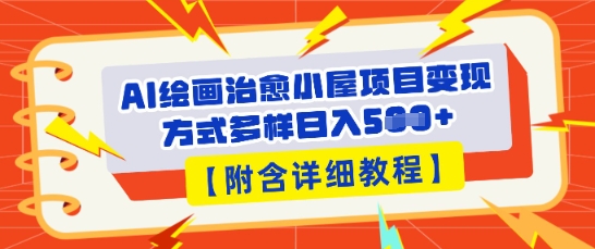 AI绘画治愈小屋项目，变现方式多样，小白也能操作(附详细教程)-MQ资源站