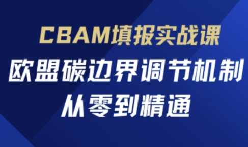 CBAM填报实战课,欧盟碳边界调节机制,从零到精通-MQ资源站