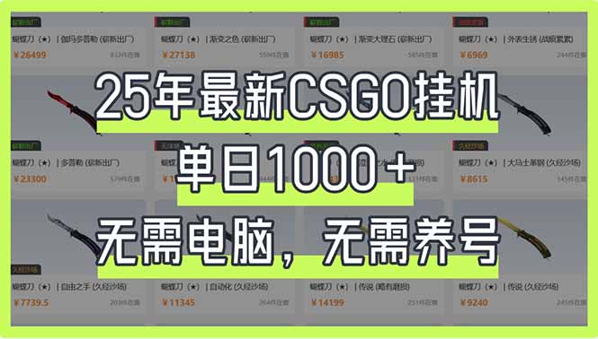 （14178期）25年最新CSGO挂机系统，单日1000+，无需电脑，无需养号，0基础可上手-MQ资源站