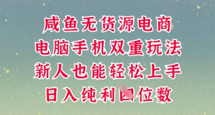 咸鱼无货源电商，多种运营方式，带你从零到一拿结果，可做代运营，也可软件一键发布【揭秘】-MQ资源站