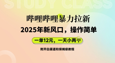 哔哩哔哩暴力拉新：2025年新风口，一单12元，一天数张(附开白渠道和保姆级教程)-MQ资源站